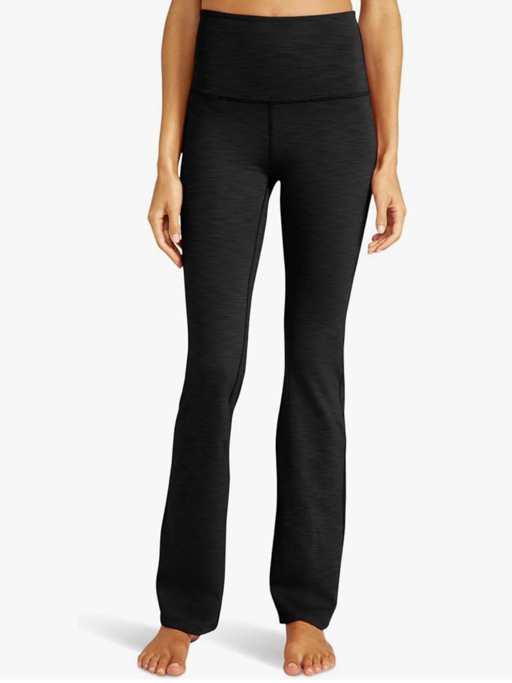 NWT Beyond Yoga Heather Rib High Waisted Practice Pant in Black Heather Size LRG
